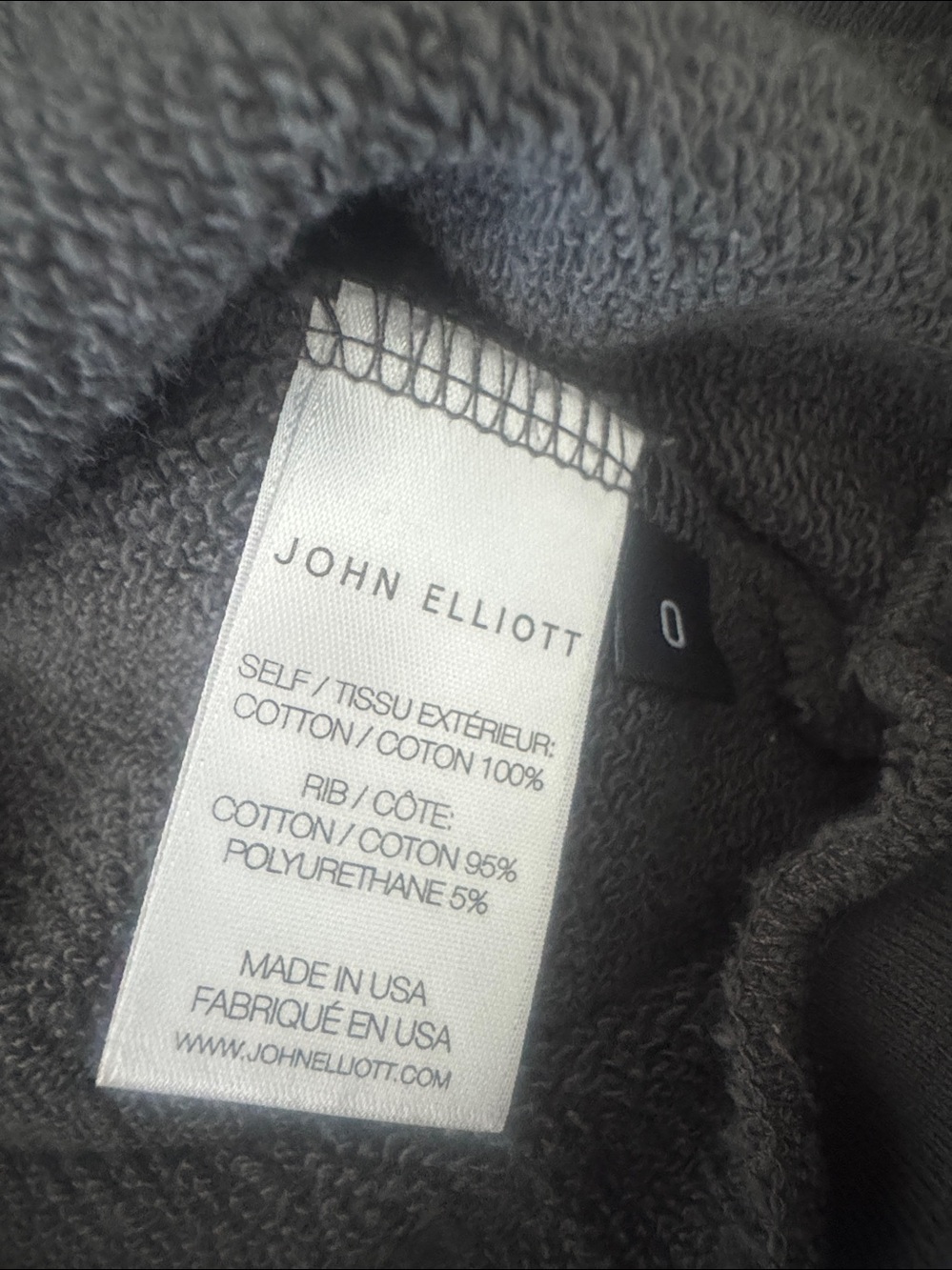John Elliott Slate Carbon Beach Crew Crewneck Sweatshirt - Picture 4 of 4